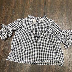 Janie and Jack checkered shirt with ruffled sleeves. Great condition.